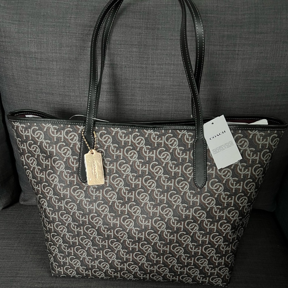 NWT COACH MONOGRAM CITY TOTE HANDBAG SHOULDER BAG
